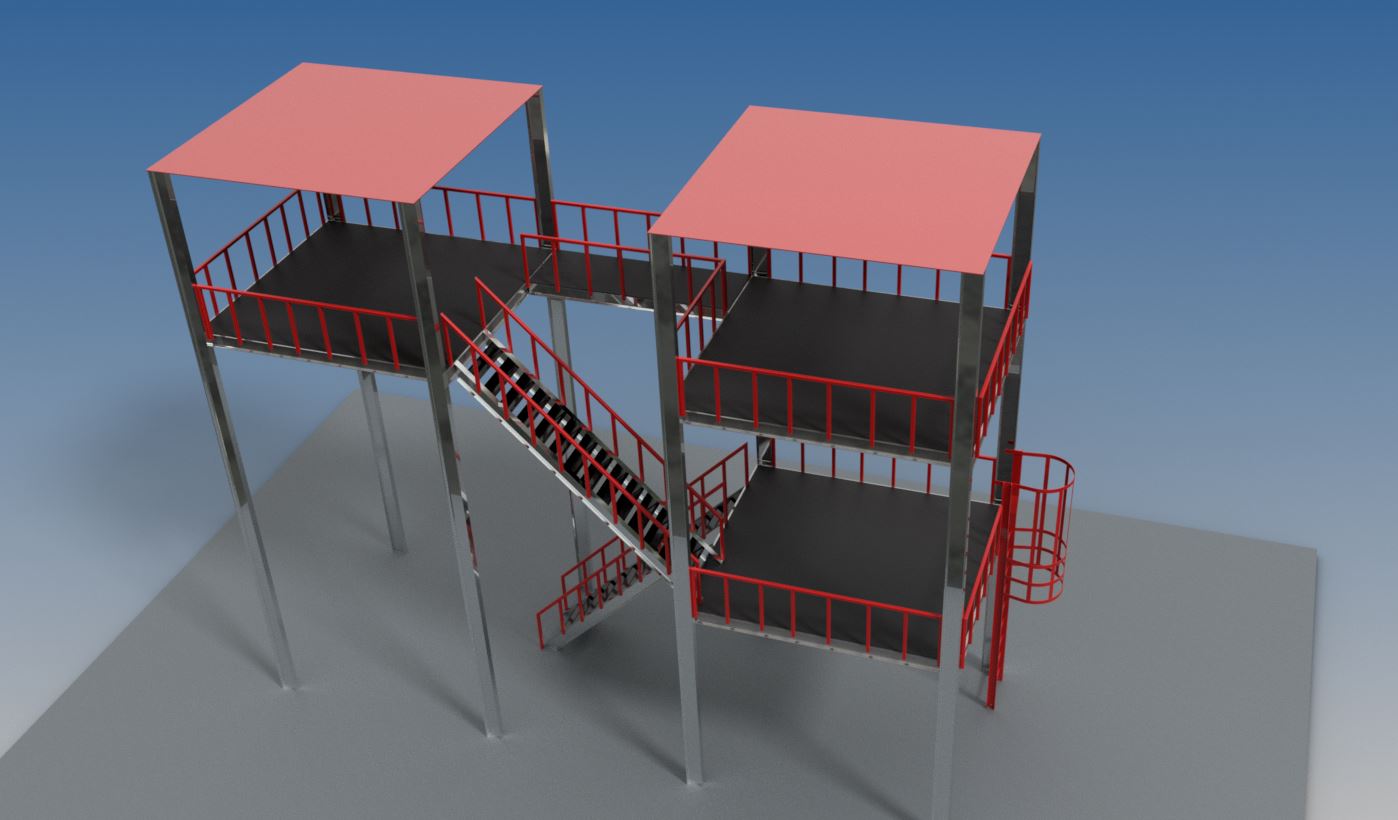 A2004300-双层钢架平台